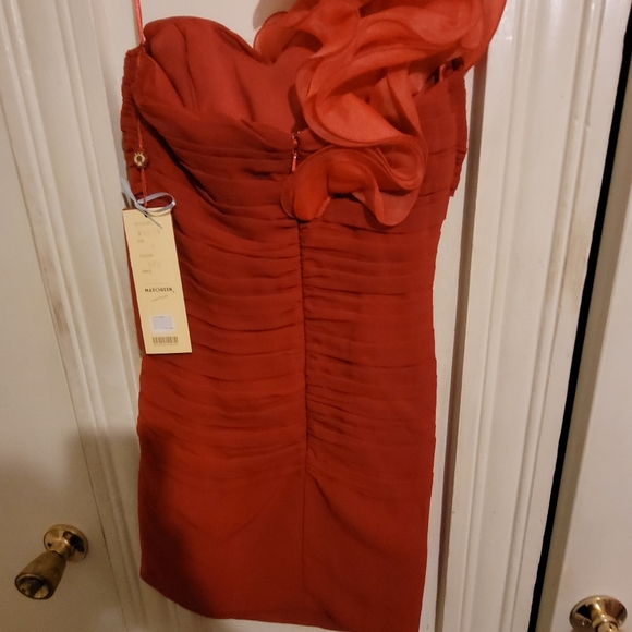 May Queen Red Ruffle One Shoulder Dress - Picture 3 of 8